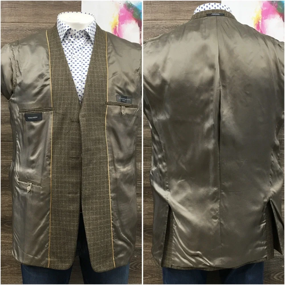HART SCHAFFNER‎ Mens Knit Blazer Sport Coat Casual Jacket Size 42R Wool Suit USA